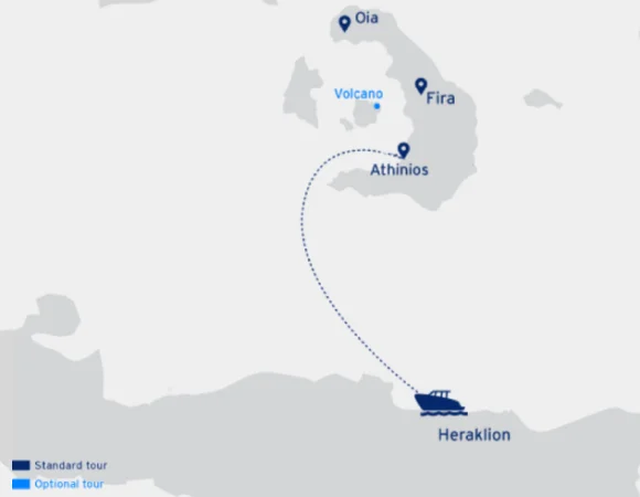 Heraklion to Santorini Sea Route